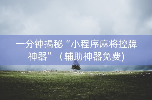 一分钟揭秘“小程序麻将控牌神器”（辅助神器免费)