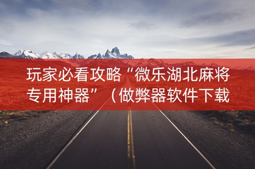 玩家必看攻略“微乐湖北麻将专用神器”（做弊器软件下载)