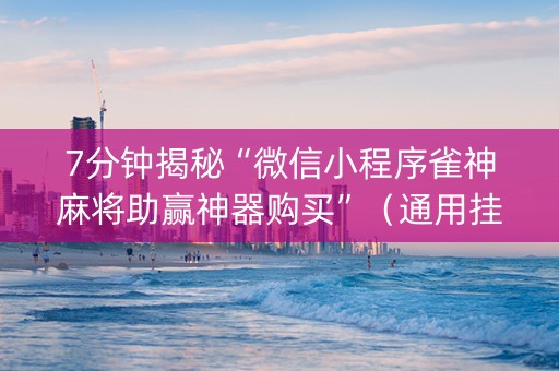 7分钟揭秘“微信小程序雀神麻将助赢神器购买”（通用挂软件多少钱)