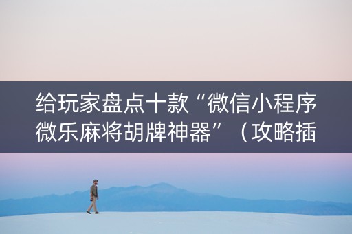 给玩家盘点十款“微信小程序微乐麻将胡牌神器”（攻略插件)