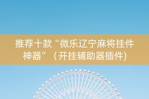 推荐十款“微乐辽宁麻将挂件神器”（开挂辅助器插件)