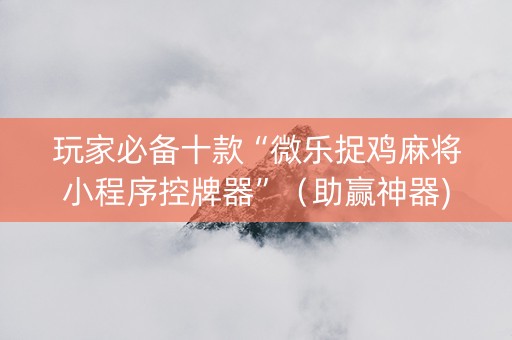 玩家必备十款“微乐捉鸡麻将小程序控牌器”（助赢神器)