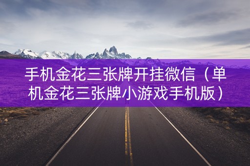 手机金花三张牌开挂微信（单机金花三张牌小游戏手机版）