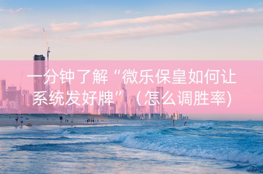 一分钟了解“微乐保皇如何让系统发好牌”（怎么调胜率)