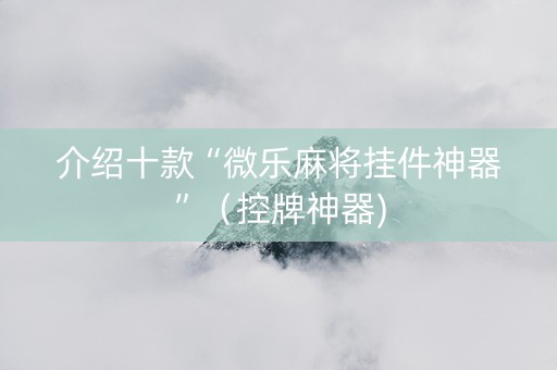 介绍十款“微乐麻将挂件神器”（控牌神器)