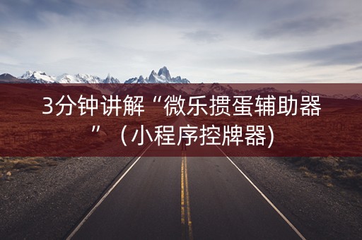 3分钟讲解“微乐掼蛋辅助器”（小程序控牌器)