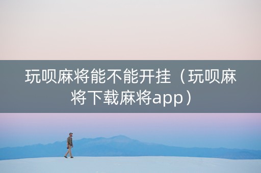 玩呗麻将能不能开挂（玩呗麻将下载麻将app）