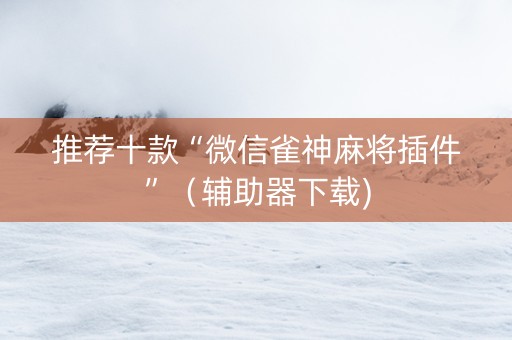 推荐十款“微信雀神麻将插件”（辅助器下载)
