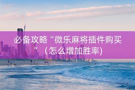 必备攻略“微乐麻将插件购买”（怎么增加胜率)