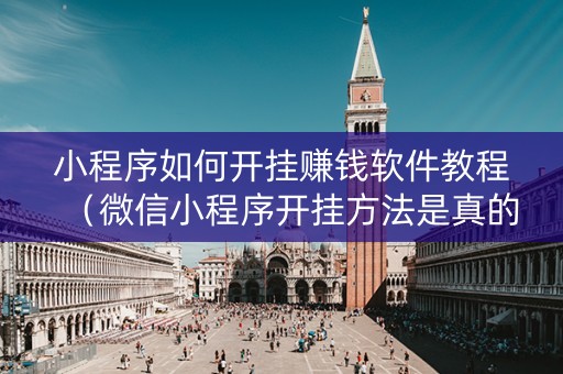 小程序如何开挂赚钱软件教程（微信小程序开挂方法是真的吗）