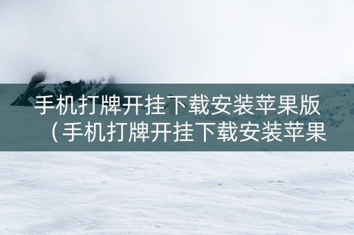 手机打牌开挂下载安装苹果版（手机打牌开挂下载安装苹果版免费）