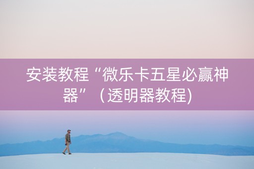 安装教程“微乐卡五星必赢神器”（透明器教程)