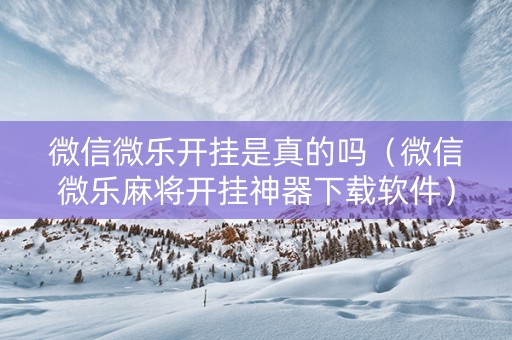 微信微乐开挂是真的吗（微信微乐麻将开挂神器下载软件）