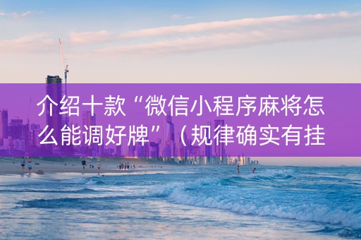 介绍十款“微信小程序麻将怎么能调好牌”（规律确实有挂)