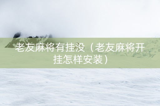 老友麻将有挂没（老友麻将开挂怎样安装）