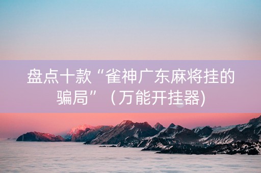 盘点十款“雀神广东麻将挂的骗局”（万能开挂器)