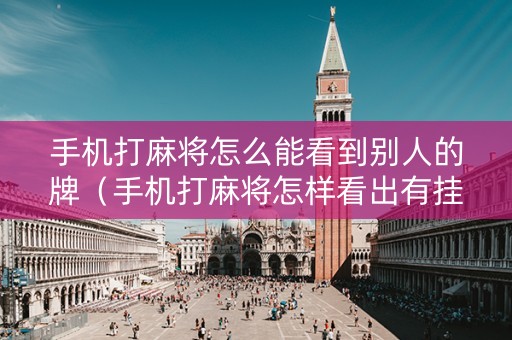 手机打麻将怎么能看到别人的牌（手机打麻将怎样看出有挂）