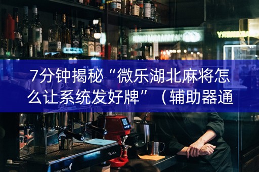 7分钟揭秘“微乐湖北麻将怎么让系统发好牌”（辅助器通用版)