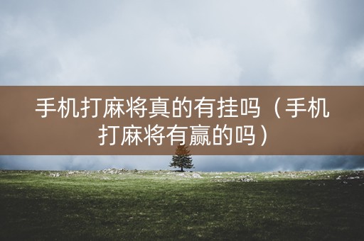 手机打麻将真的有挂吗（手机打麻将有赢的吗）