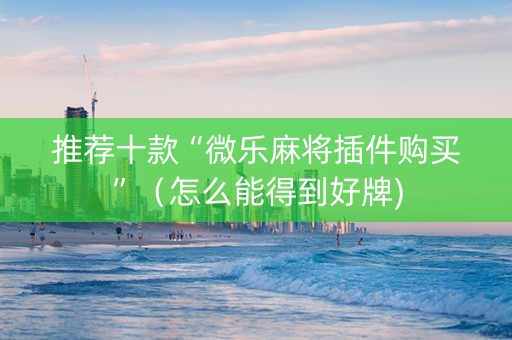 推荐十款“微乐麻将插件购买”（怎么能得到好牌)