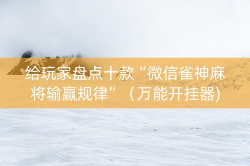 给玩家盘点十款“微信雀神麻将输赢规律”（万能开挂器)