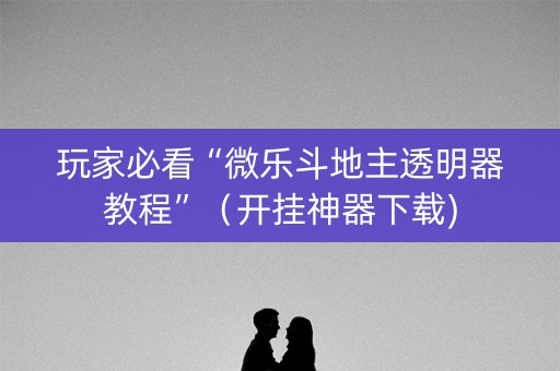 玩家必看“微乐斗地主透明器教程”（开挂神器下载)