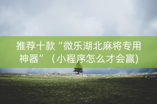 推荐十款“微乐湖北麻将专用神器”（小程序怎么才会赢)