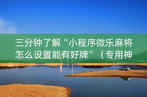 三分钟了解“小程序微乐麻将怎么设置能有好牌”（专用神器下载)