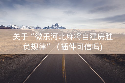 关于“微乐河北麻将自建房胜负规律”（插件可信吗)