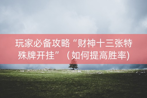 玩家必备攻略“财神十三张特殊牌开挂”（如何提高胜率)
