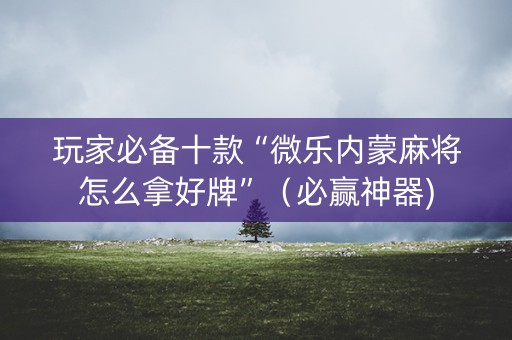 玩家必备十款“微乐内蒙麻将怎么拿好牌”（必赢神器)