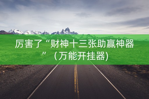 厉害了“财神十三张助赢神器”（万能开挂器)