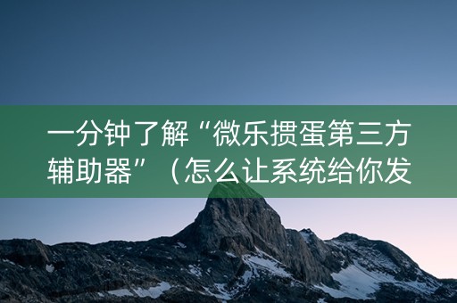 一分钟了解“微乐掼蛋第三方辅助器”（怎么让系统给你发好牌)