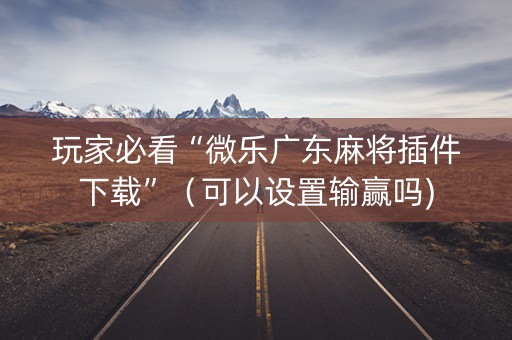 玩家必看“微乐广东麻将插件下载”（可以设置输赢吗)