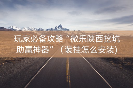 玩家必备攻略“微乐陕西挖坑助赢神器”（装挂怎么安装)