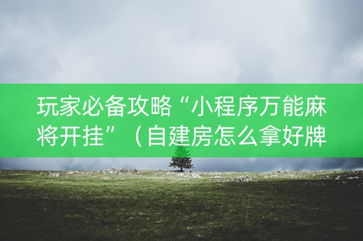 玩家必备攻略“小程序万能麻将开挂”（自建房怎么拿好牌)