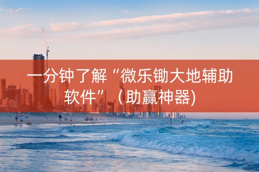 一分钟了解“微乐锄大地辅助软件”（助赢神器)