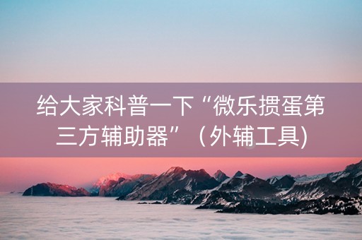 给大家科普一下“微乐掼蛋第三方辅助器”（外辅工具)