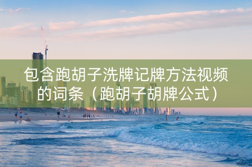包含跑胡子洗牌记牌方法视频的词条（跑胡子胡牌公式）