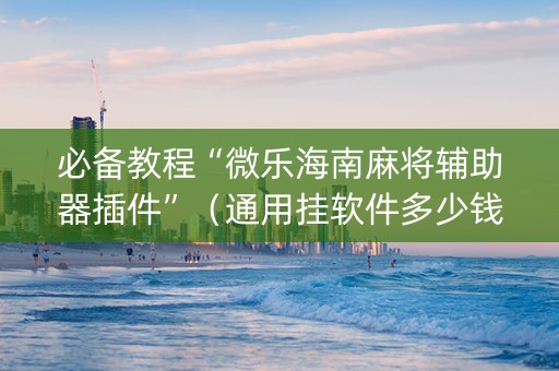 必备教程“微乐海南麻将辅助器插件”（通用挂软件多少钱)