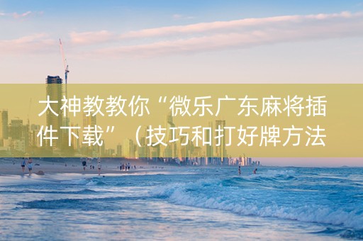 大神教教你“微乐广东麻将插件下载”（技巧和打好牌方法)