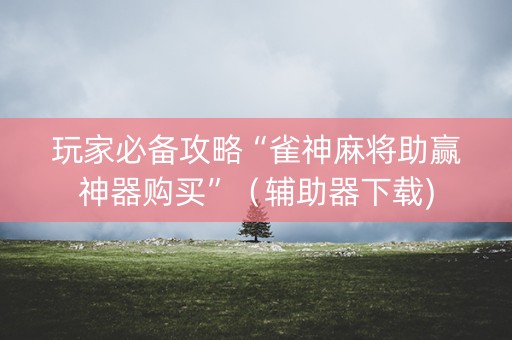 玩家必备攻略“雀神麻将助赢神器购买”（辅助器下载)