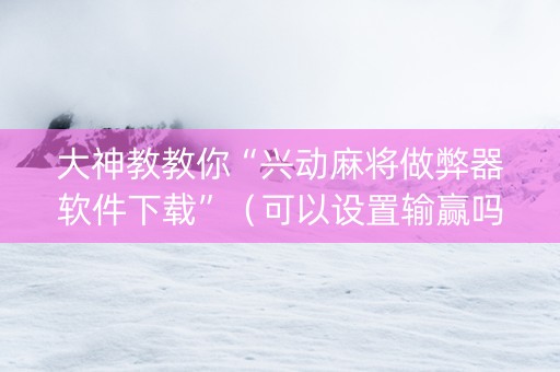 大神教教你“兴动麻将做弊器软件下载”（可以设置输赢吗)