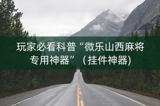 玩家必看科普“微乐山西麻将专用神器”（挂件神器)