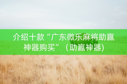 介绍十款“广东微乐麻将助赢神器购买”（助赢神器)