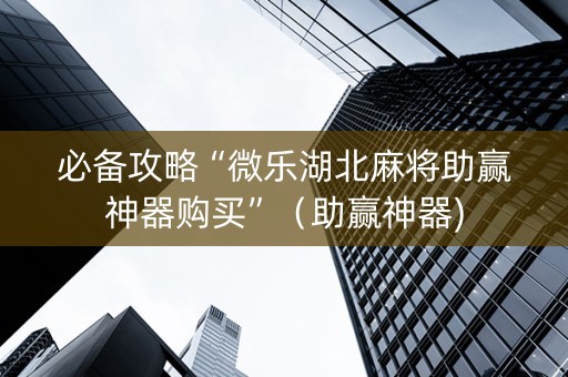 必备攻略“微乐湖北麻将助赢神器购买”（助赢神器)