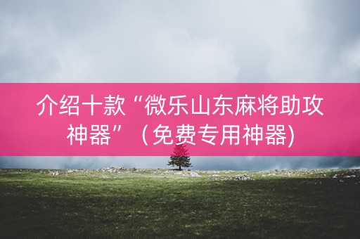 介绍十款“微乐山东麻将助攻神器”（免费专用神器)