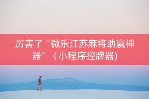 厉害了“微乐江苏麻将助赢神器”（小程序控牌器)