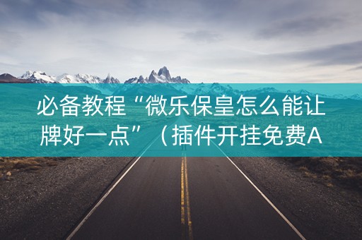 必备教程“微乐保皇怎么能让牌好一点”（插件开挂免费AI)
