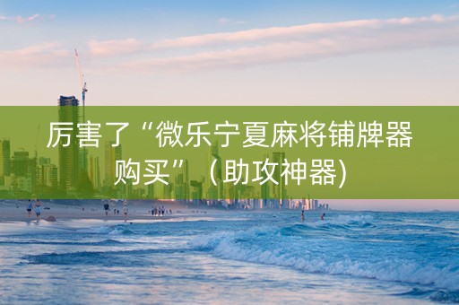 厉害了“微乐宁夏麻将铺牌器购买”（助攻神器)